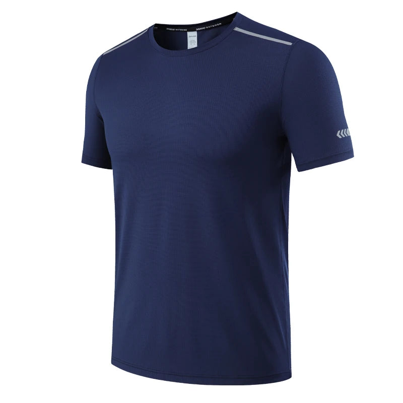 Fitness Shirts Men Quick Dry 2021 Summer Gym Sports Short Sleeve Skinny Workout Joggings Tees Breathable Male Running Tshirts