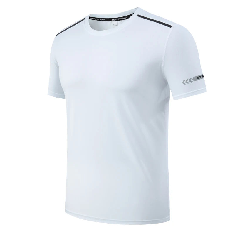 Fitness Shirts Men Quick Dry 2021 Summer Gym Sports Short Sleeve Skinny Workout Joggings Tees Breathable Male Running Tshirts