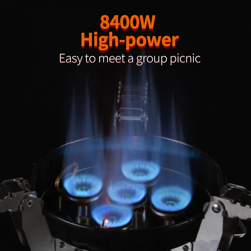 8400W Foldable Gas Camping Stove Silver-3
