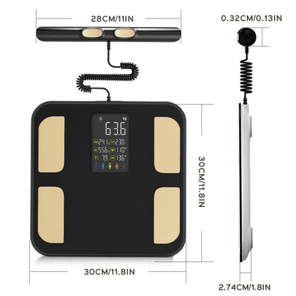 Fitdays 8 Electrode Smart Body Scale Smart Full Body Composition Bioimpedance Scale Digital Body Fat Weight Scale Balance
